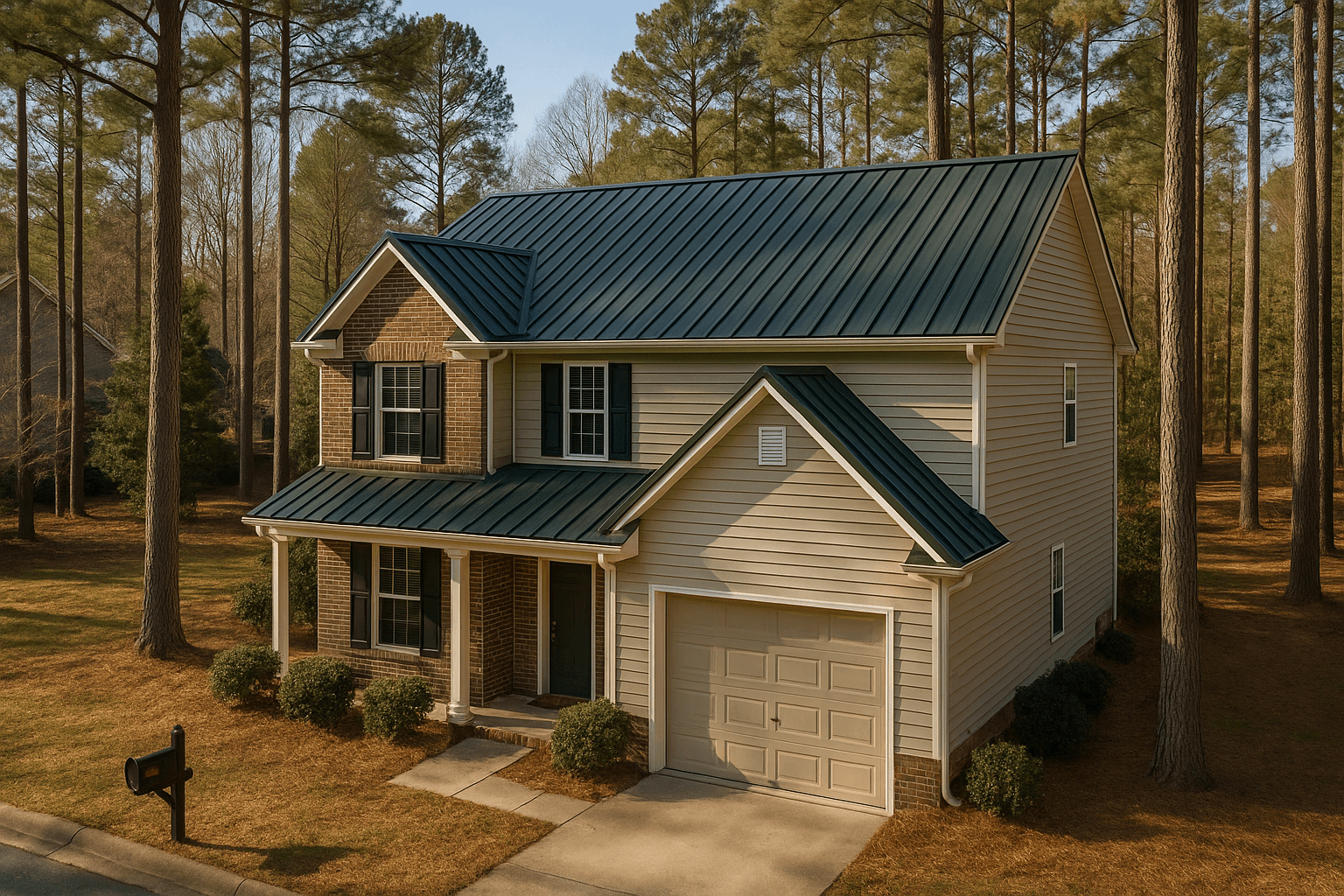 Forest Green metal roof on a Carolina home